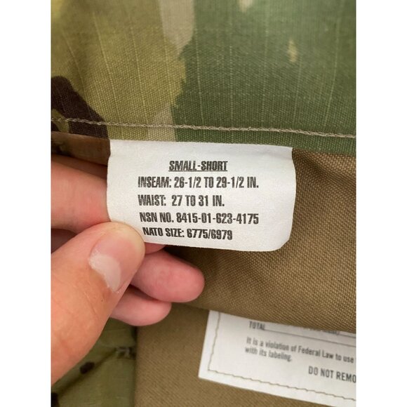 NWT Army Combat Uniform Multicam Unisex Pants Small-Short Camo Cotton Nylon - Picture 4 of 7